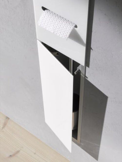 emco ASIS 2.0 Unterputz-Schrankmodul für die Klobürstengarnitur, Badezimmerschrank mit Toilettenpapi