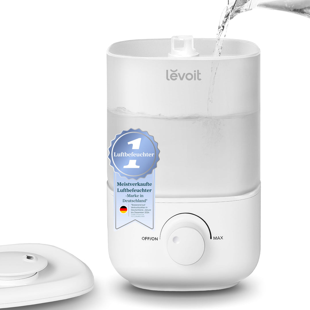 LEVOIT 2,5L Mini Luftbefeuchter bis 25H für Schlafzimmer Kinderzimmer, 26dB leise Top-Fill Humidifie