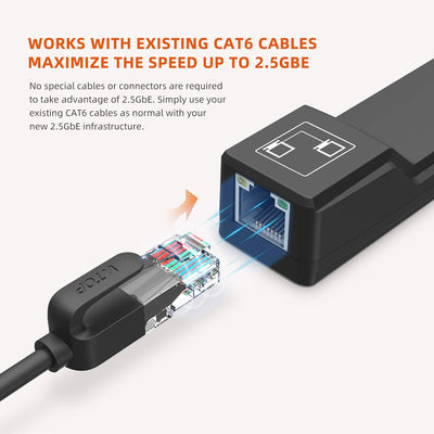 DriverGenius USB-C auf 2.5G Netwerkadapter, USB Gigabit Ethernet Adapter mit 2500Mbps für Win11 & Ma