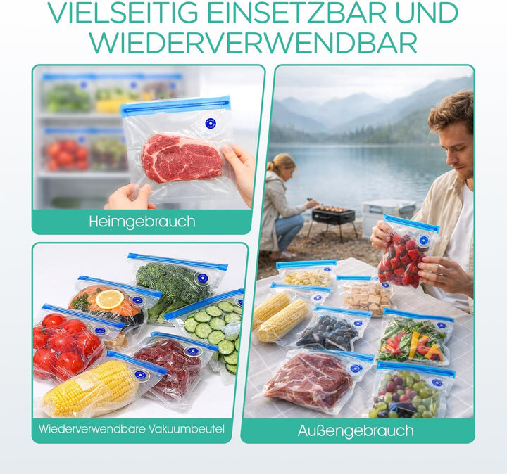 VOYOR Handvakuumierer wird zur Konservierung von Lebensmitteln, Gemüse und Obst Verwendet Wiederaufl