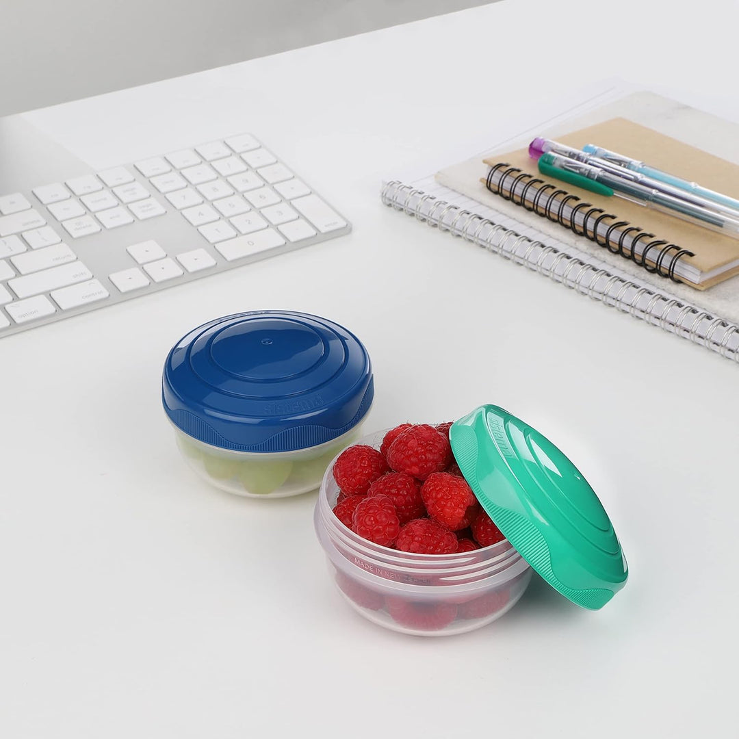 Sistema Snack Pots to GO | 210 ml | Stapelbare Snackboxen mit Deckel | BPA-frei | gemischte Farben |