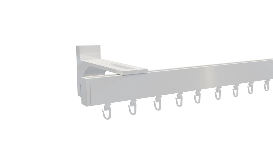 indeko BERN, eckige Gardinenschiene mit Innenlauf aus Aluminium auf Mass, 1-Lauf, weiss, Komplettset