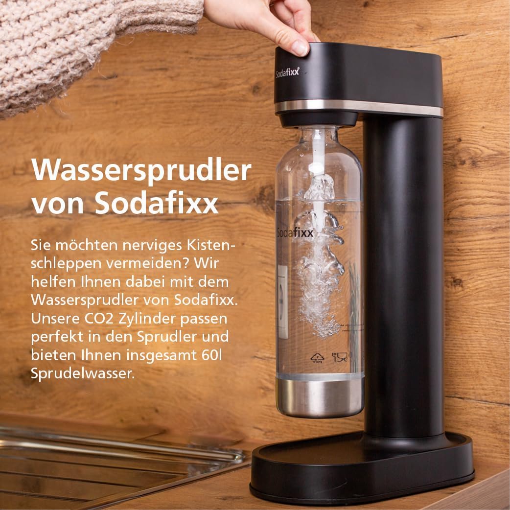 PET Wasserflaschen Doppelpack 2x 0,85L - Ersatzflaschen für Wassersprudler mit Schraubgewinde - komp
