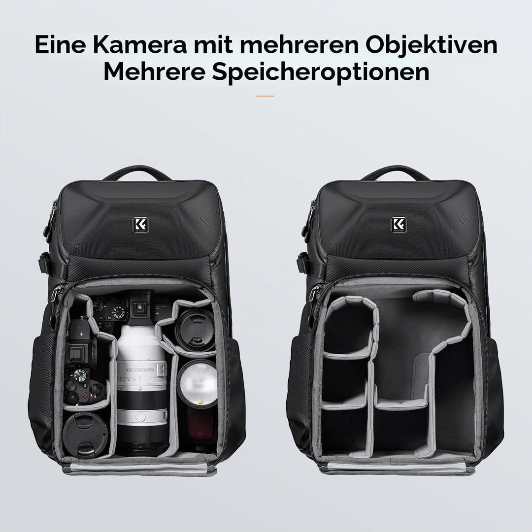 K&amp;F CONCEPT Kamerarucksack, Fotorucksack Wasserdicht Spiegelreflex DSLR Camera Bag für Spiegelreflex