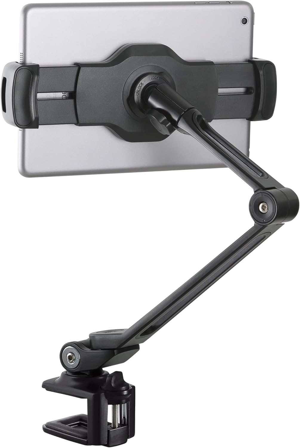 K&M 19805 Smartphone / Tablet-PC-Halter Schwarz, Kunststoff - Bis 13 Zoll - 360° drehbar - ideal für