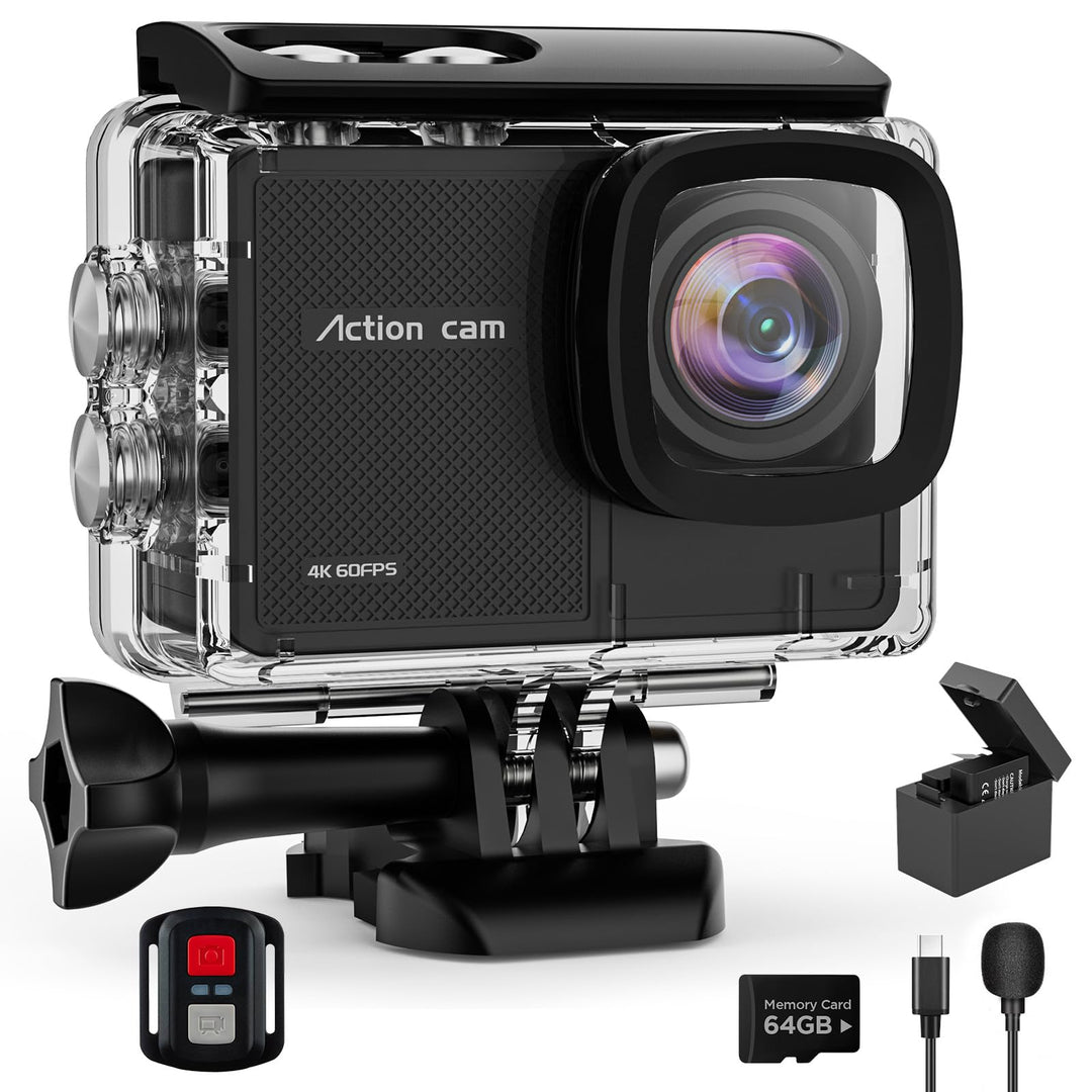 Yolansin 4K60fps Action Cam wasserdichte- 131ft/40m Unterwasserkamera EIS, WiFi Kamera 170°Winkel Sp