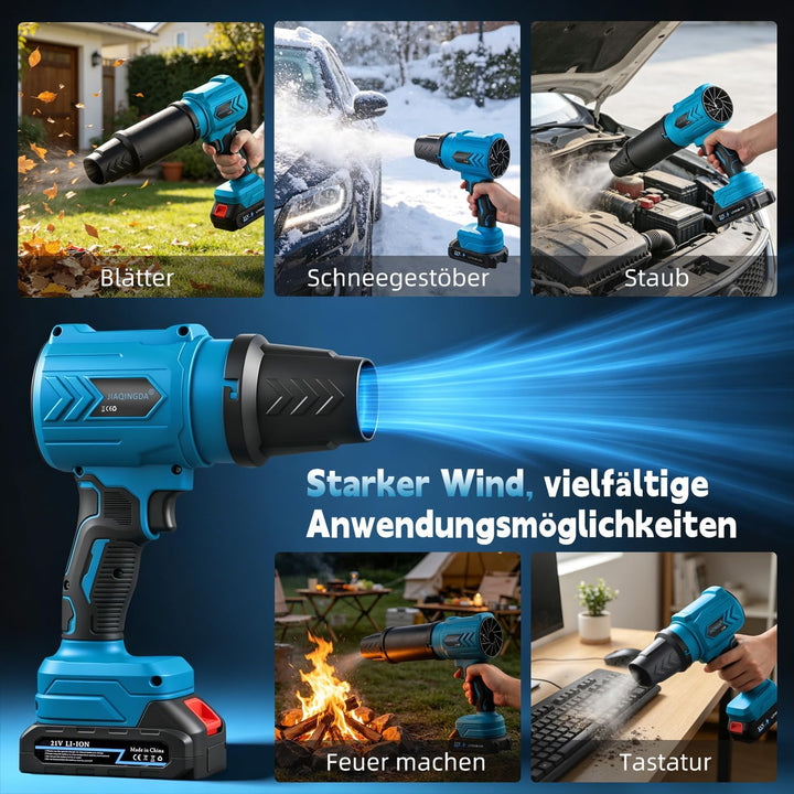 Akku-Laubbläser für Makita Akkus,Akku-Gebläse mit 2x2,0Ah Akkus &amp; Ladegerät | Luftgeschwindigkeit 21