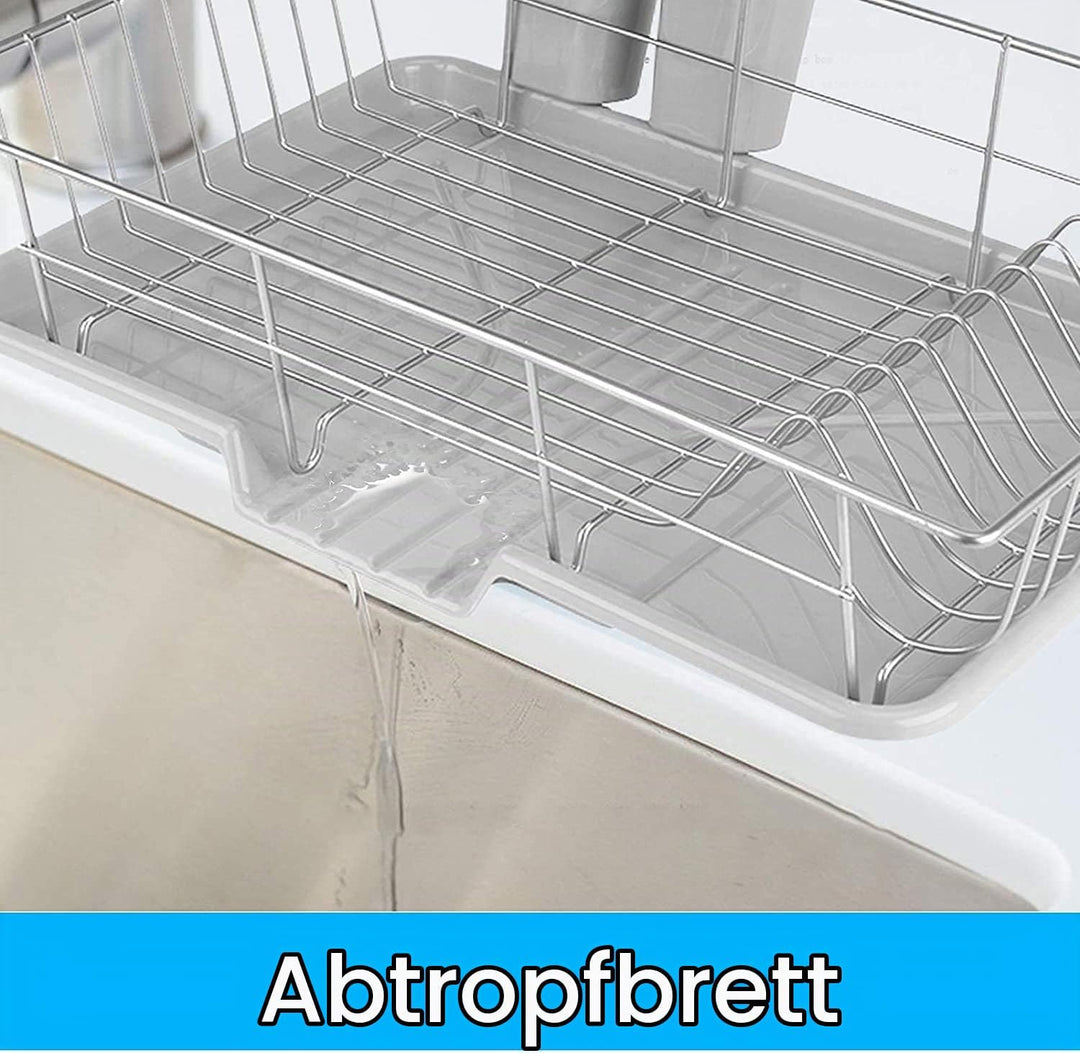 Greensen Abtropfgestell Geschirr, Geschirrabtropfgestell Edelstahl mit Ablauf Geschirr Abtropfstände