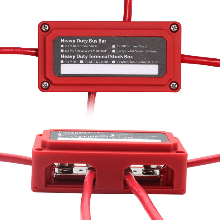 T Tocas Sammelschiene 12V - 48V DC 300 Amp Bus Bar mit 4 x M10 Bolzen Anschlussblöcke robustes Modul