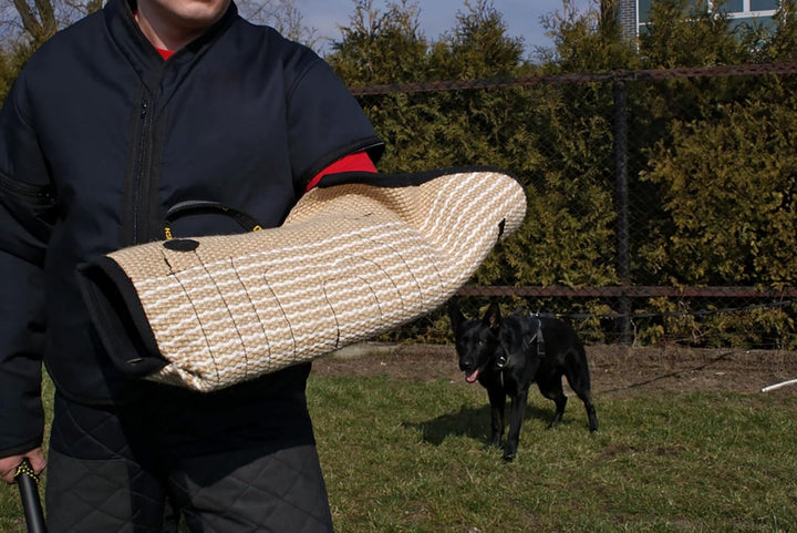 Dingo Gear Schutzärm mit Griff Handarbeit Universal Schutz für Training Hunde Natürliche Jute Härte