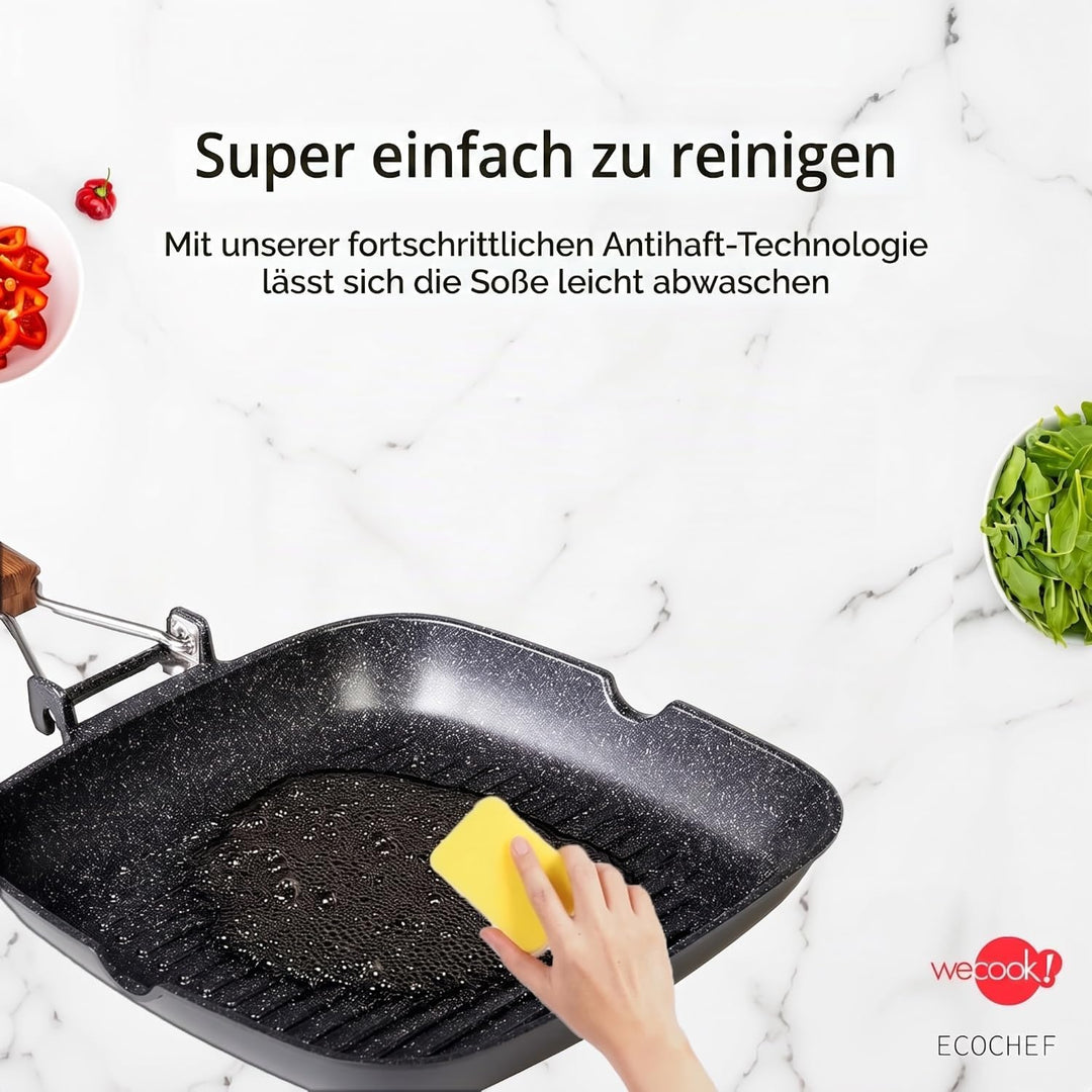 WECOOK! Ecochef - Aluminium Non Stick Grill Pan - 24 X 24 cm, 24 X 24 cm
