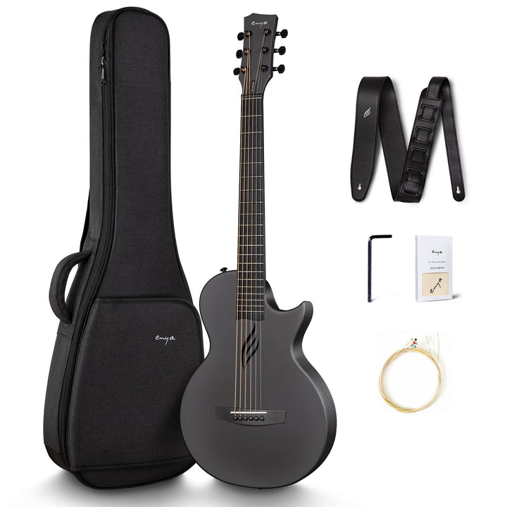 Enya Nova Go Akustikgitarre aus Kohlefaser, 1/2-Grösse, Anfänger Gitarre für Erwachsene, Reisen, Aku