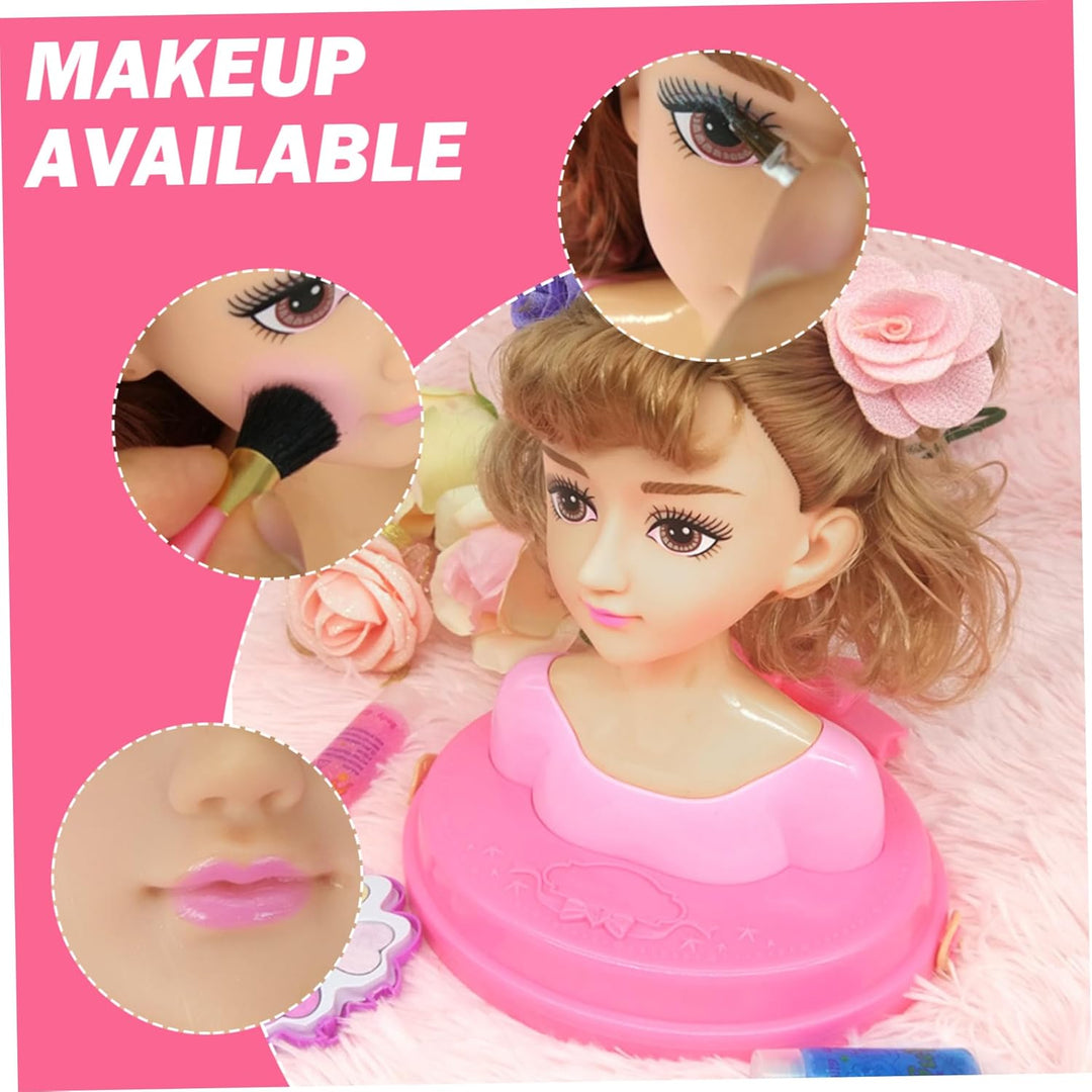 1 Set Puppenkopf für Haarstyling und Make-up, Stylingkopf, Puppe für Mädchen, farbenfrohes, realisti