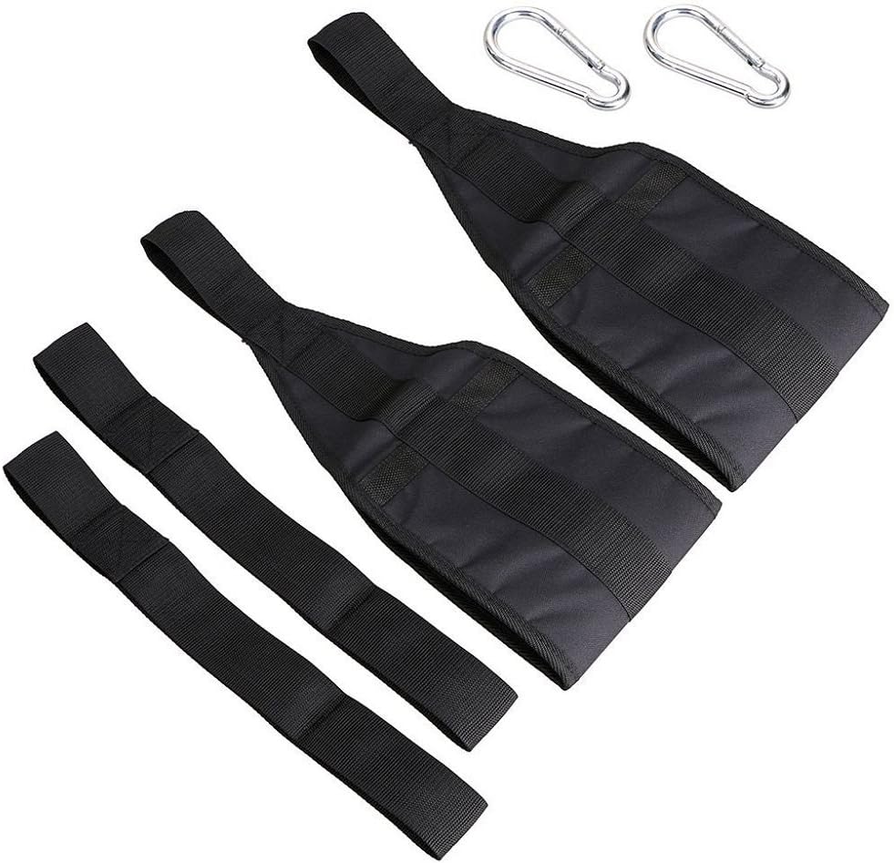 HemeraPhit Bauchgurt Arm Hänger Gürtel Pull Up Crunch Sling Workout verstellbar Schwarz, Schwarz