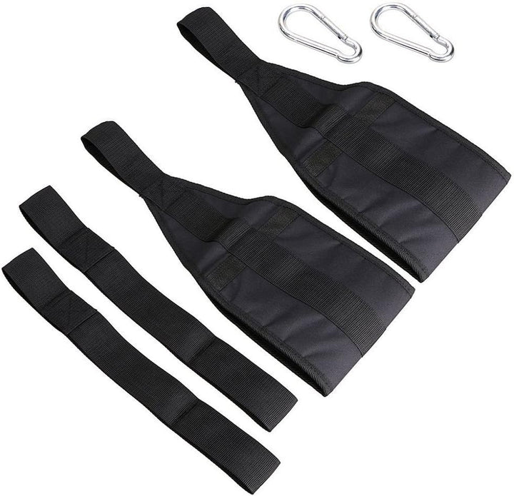 HemeraPhit Bauchgurt Arm Hänger Gürtel Pull Up Crunch Sling Workout verstellbar Schwarz, Schwarz