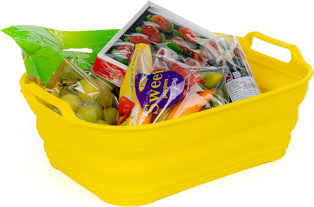 SAMMART 13L zusammenklappbare Wanne mit Griff – tragbarer Outdoor-Picknickkorb/Krater – Faltbare Ein