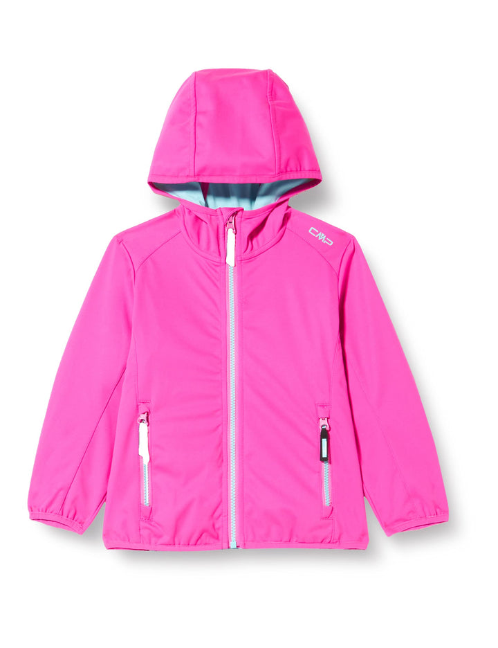 CMP Mädchen Softshell Jacket With Fixed Hood Jacke 104 Lila Fluo-Aqua, 104 Lila Fluo-Aqua