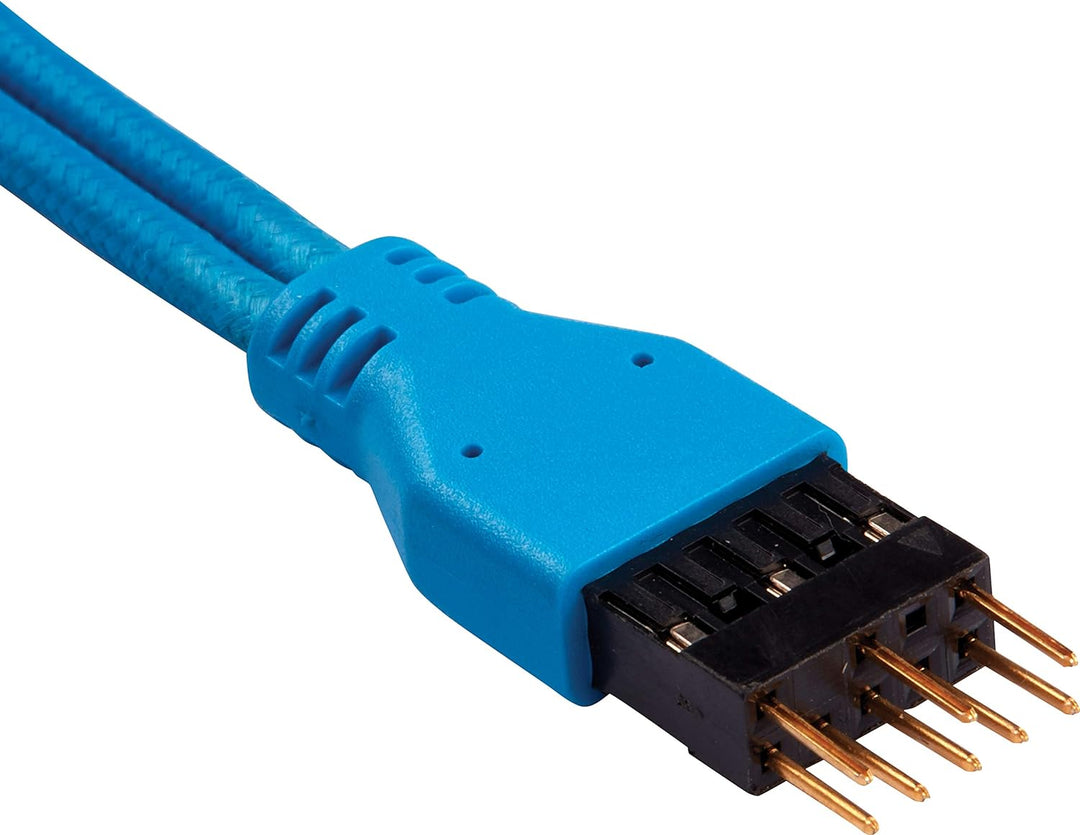 Corsair Premium Sleeved Front Panel Extension Kabel Verlängerungskit, Blau Front Panel Extension Bla