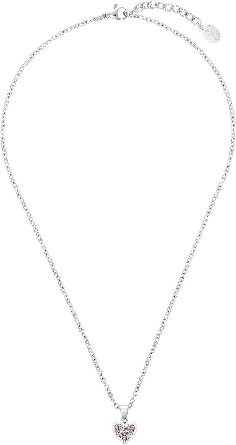 s.Oliver Kette mit Anhänger Edelstahl Mädchen Kinder Halsschmuck ROSA, ROSA