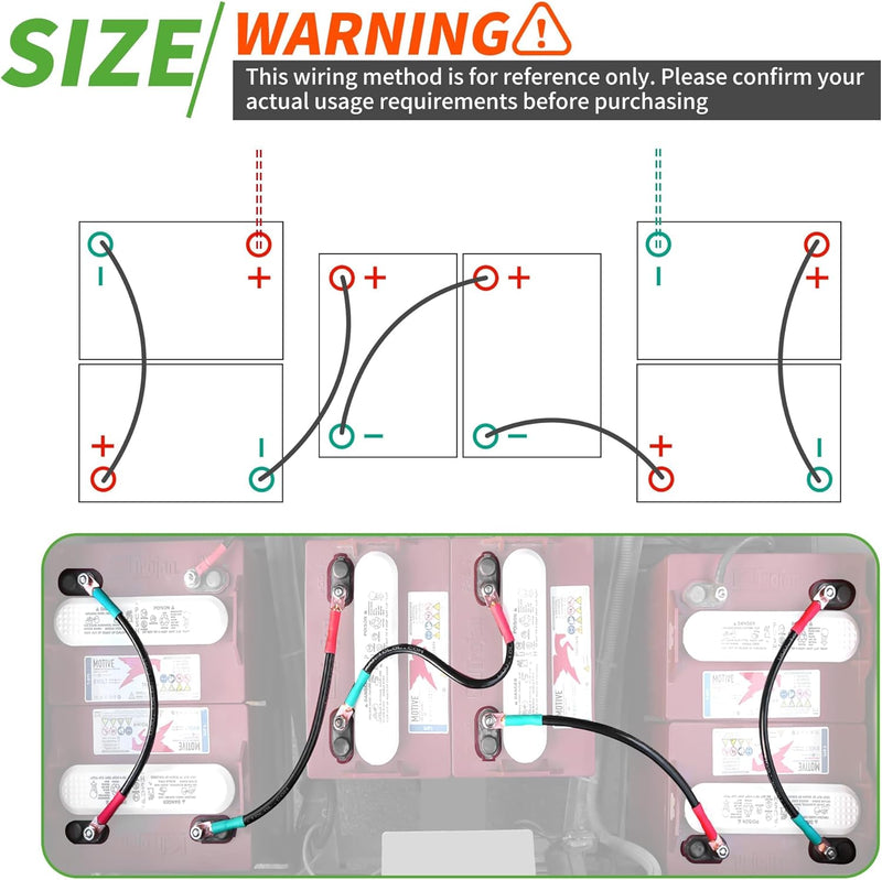 10L0L Golfwagen-Batteriekabel-Set für Club-Auto, DS 1995-Up, 48 Volt, 4 Gauge Schweisskabel (5 Stück