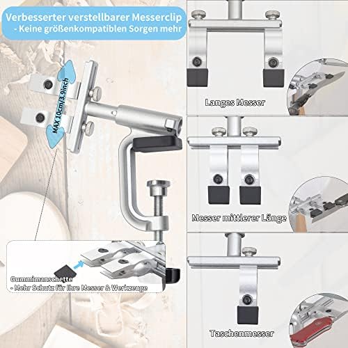 CWOVRS Messerschärfer Profi, RX-009 Messerschärfsystem Edelstahl, 360° Flip Drehung mit festem Winke