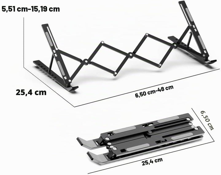 Laptop ständer aus Aluminium,Faltbarer,belüfteter Halter,laptopständer höhenverstellbar,Ergonomisch