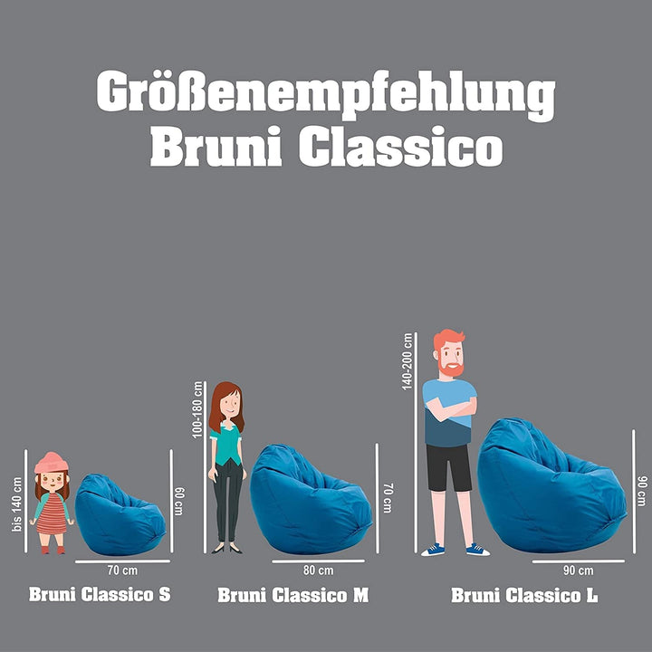 Bruni Kinder-Sitzsack Classico S in Tannengrün – Sitzsack mit Innensack für Kinder, Abnehmbarer Bezu