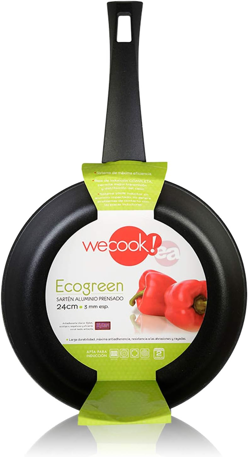 WECOOK Ecogreen Set mit 3 Pfannen 18-20-24 cm Aluminium, Induktion, umweltfreundliche Antihaftbeschi