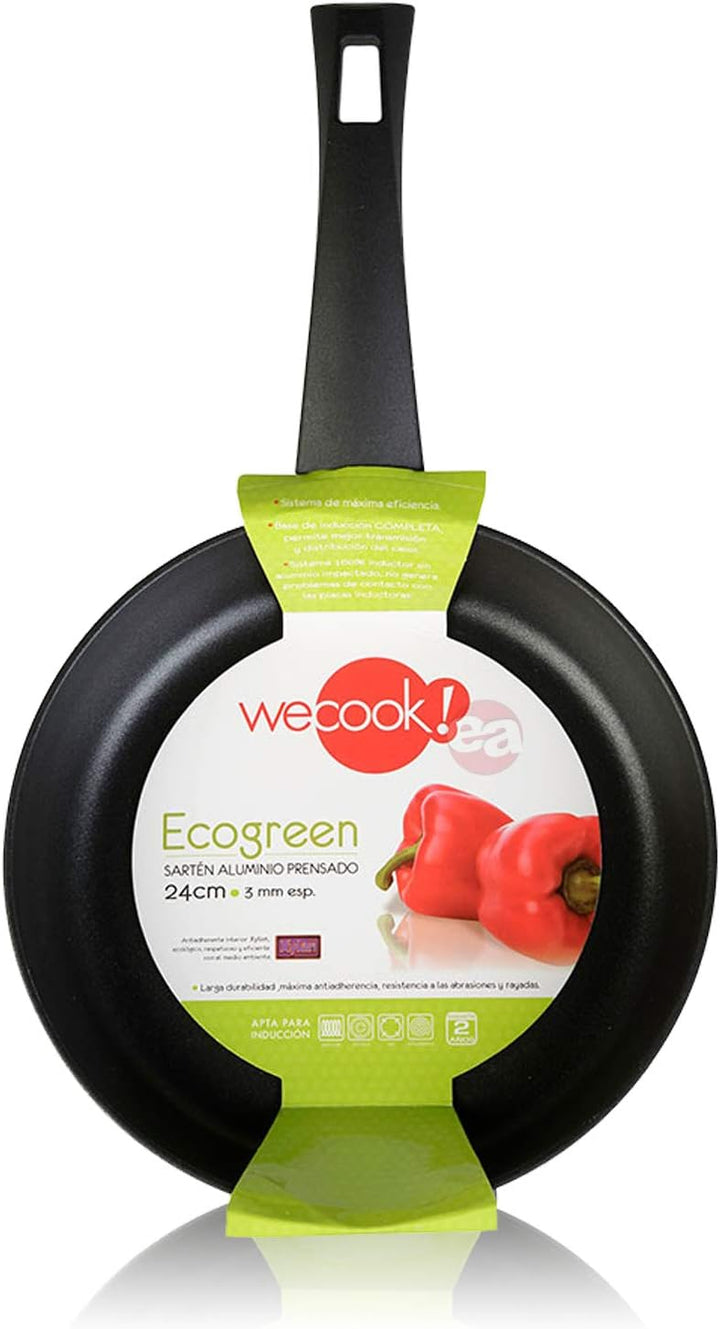 WECOOK Ecogreen Set mit 3 Pfannen 18-20-24 cm Aluminium, Induktion, umweltfreundliche Antihaftbeschi