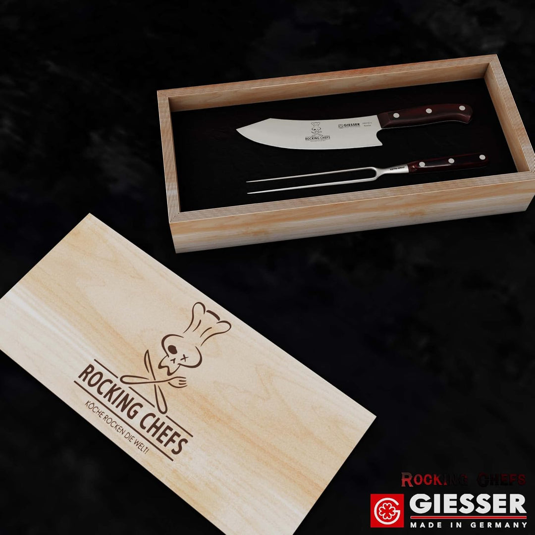 GIESSER seit 1776 - Made in Germany - PremiumCut, Rocking Chef, Tranchier Set 2 teilig, Kochmesser 2