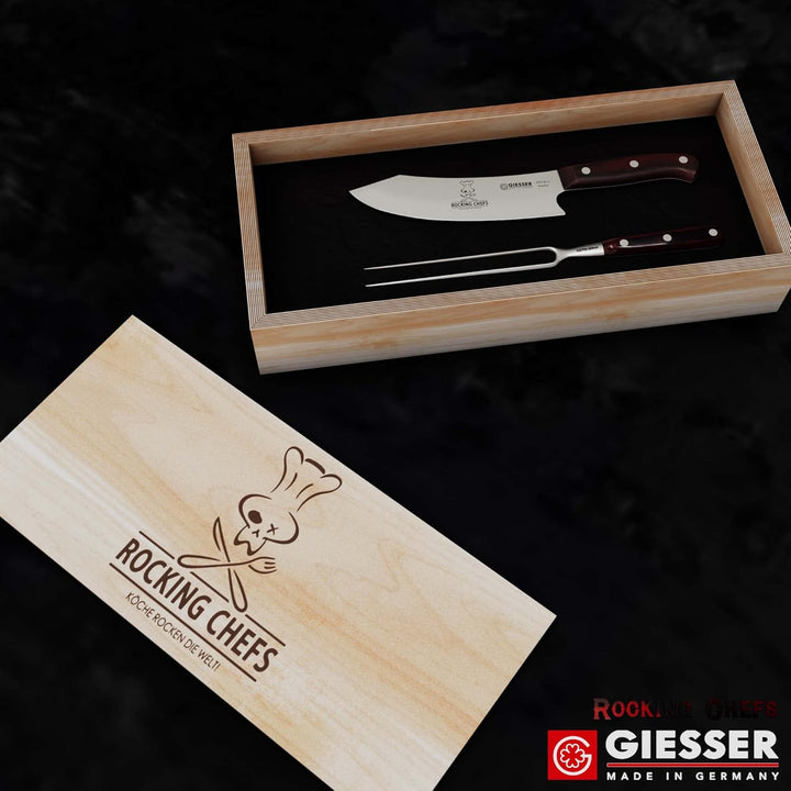 GIESSER seit 1776 - Made in Germany - PremiumCut, Rocking Chef, Tranchier Set 2 teilig, Kochmesser 2