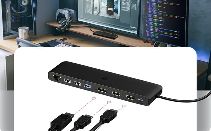 ICY BOX USB-C Docking Station (11-in-1) für 3 Monitore (2X HDMI & 1x DP), 4K 60Hz, 4X USB 3.0 HUB, 1