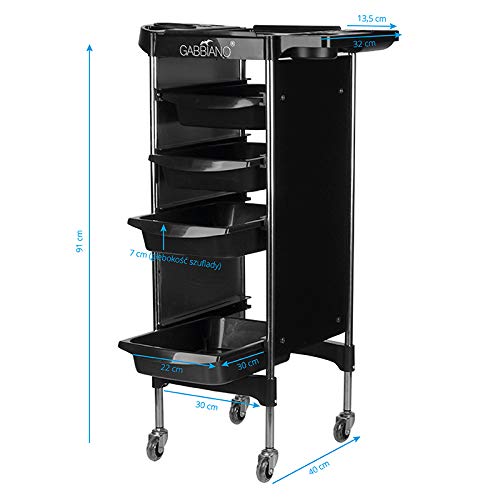 Activeshop Friseurwagen Arbeitswagen Rollwagen FX11-2 Schwarz