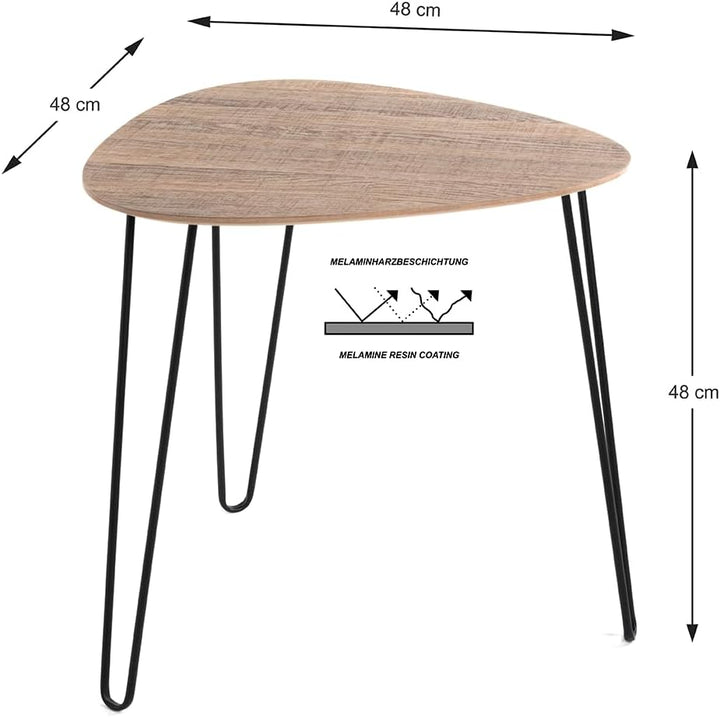 HAKU Möbel Beistelltisch, MDF, schwarz-eiche, B 48 x T 48 x H 48 cm Schwarz-eiche 48 x 48 x H 48, Sc