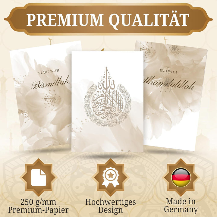 HAVA Artwork Ayat Al Kursi Poster Set, Islamische Poster, Islamische Bilder, Islamische Dekoration,