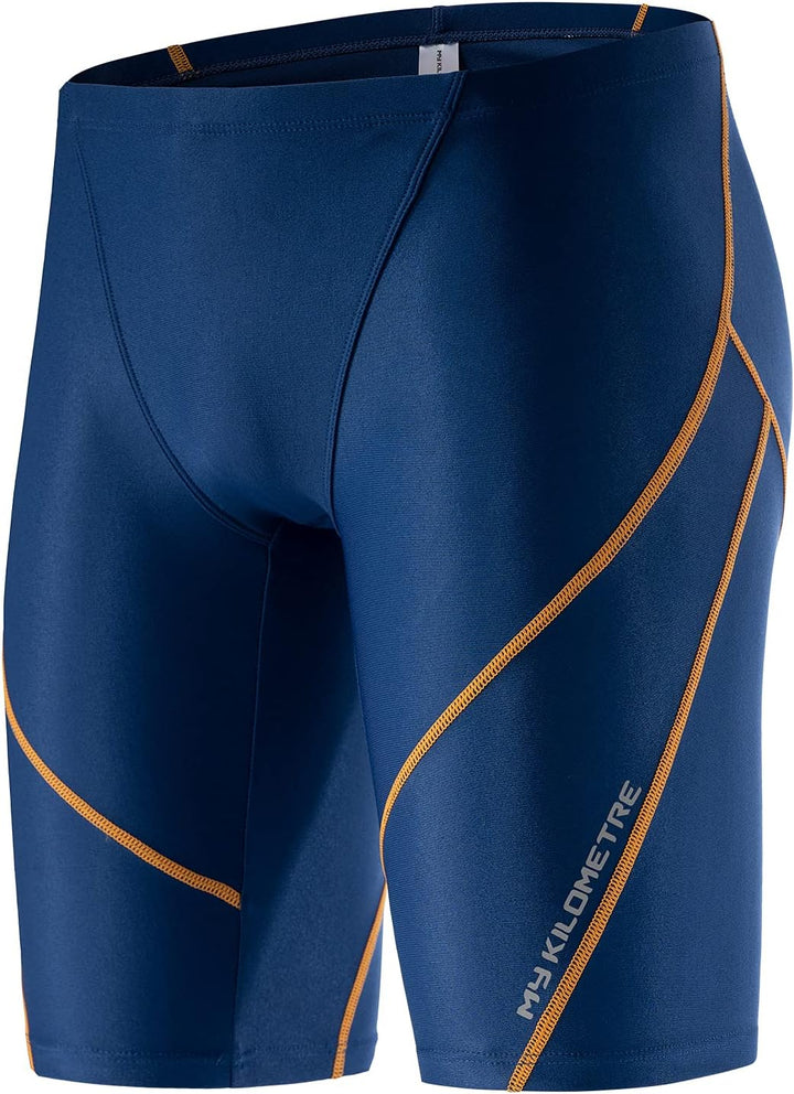MY KILOMETRE Herren Jammers Lang Badehose Schwimmen Badeanzug Jammer S Dunkelblau-pbt, S Dunkelblau-