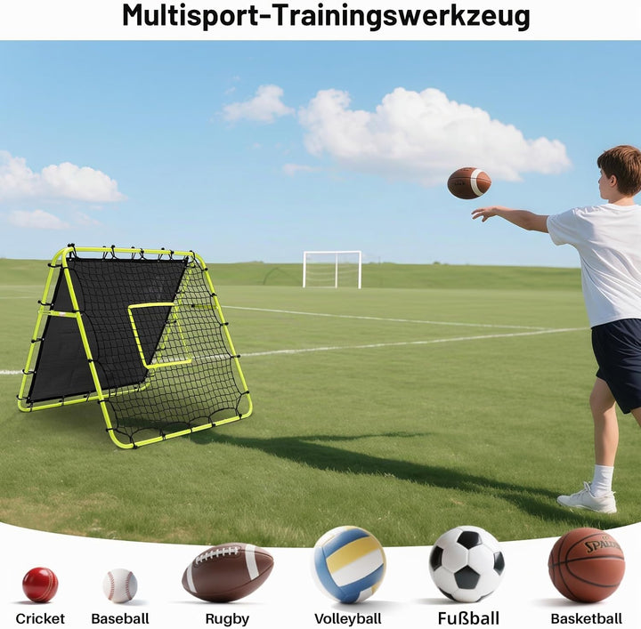 Doppelseitige Rebounder Net Fussball Training Ausrüstung, 100/120/180cm, Fussball Tor Kickback Ziel