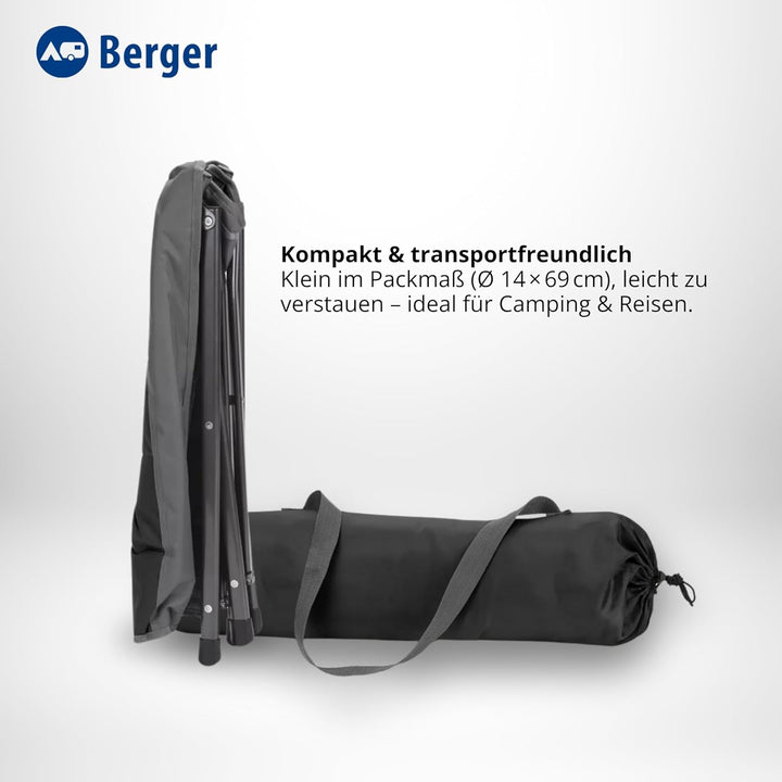 BERGER Siena Faltbare Beinauflage | Klapphocker Camping Fusshocker Outdoor belastbar bis 120kg | Cam