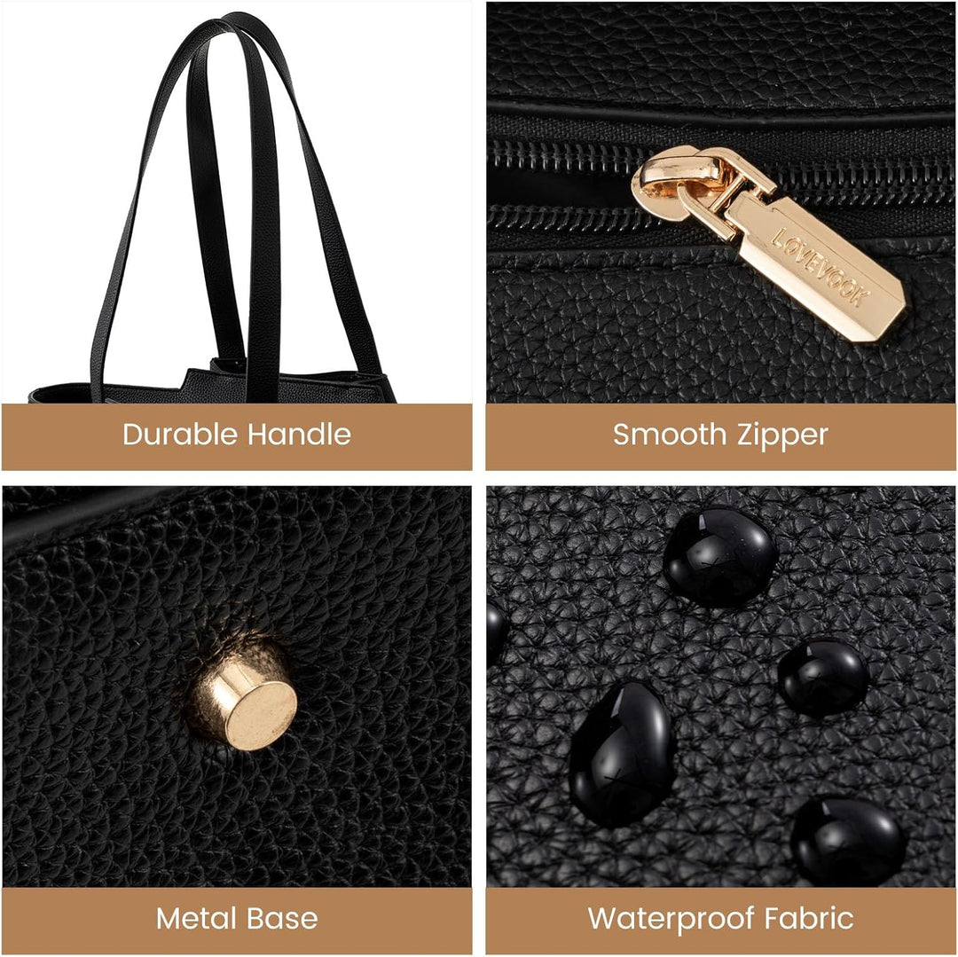 LOVEVOOK Handtasche Damen 15,6 Zoll Laptoptasche, Shopper Tasche Leder Tote Bag Women Aktentasche Le