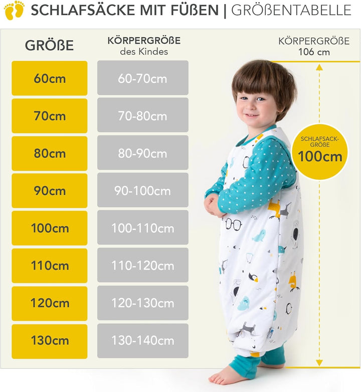 schlummersack Baby Schlafsack mit Füssen Winter 3.5 Tog Oeko-TEX | Schlafsack mit Beinen und verläng