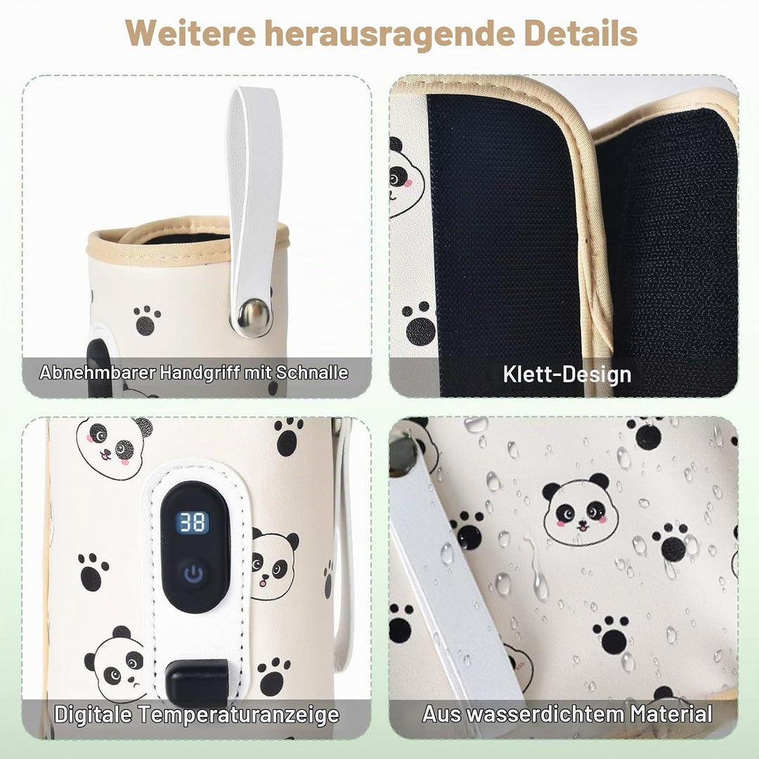 USB Tragbarer Babyflaschenwärmer mit LCD Display, Flaschenwärmer Baby Temperatur, Hält Flüssigkeiten
