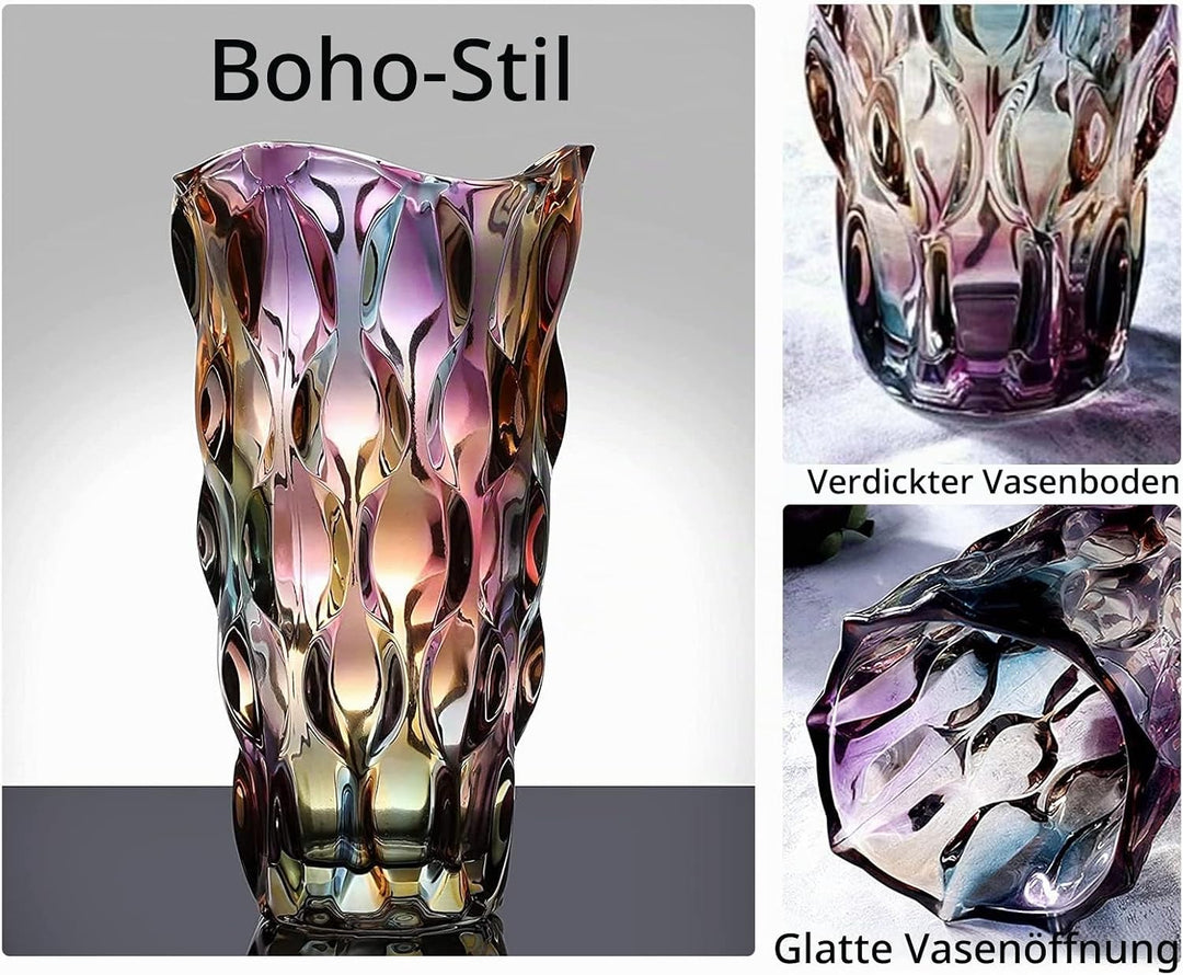 Hey_you Glas Blumenvase,Moderne minimalistische Vase Nordic Glass Floral Handmade Flower Arrangement