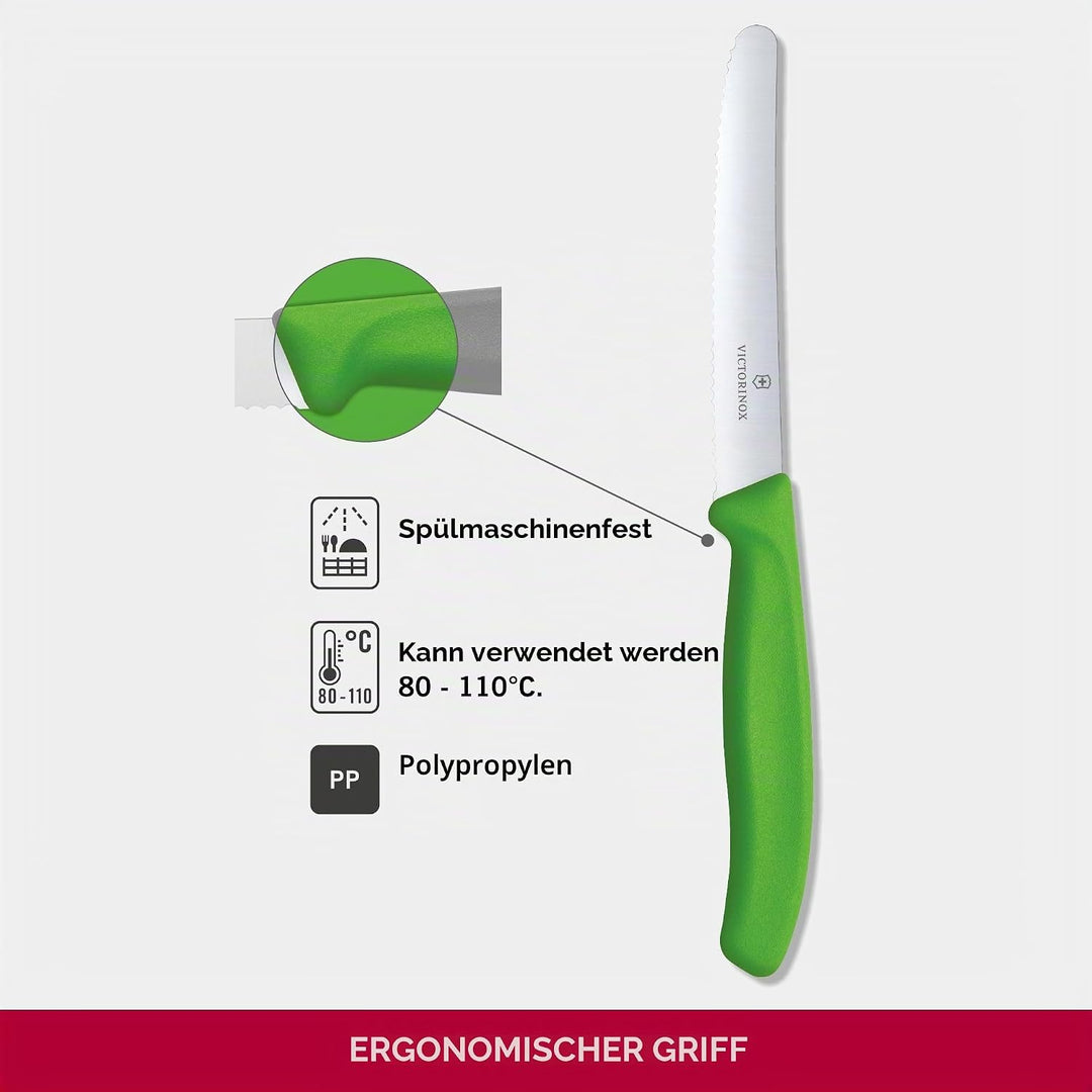 Victorinox Tomatenmesser Swiss Classic, grün Grün Gemüsemesser, Grün Gemüsemesser