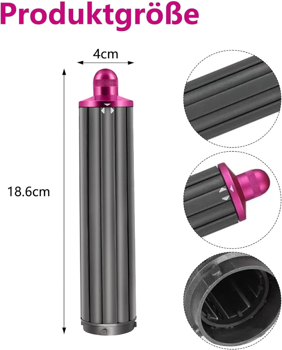 40 mm Lange Lockenwickler Aufsatz für Airwrap HS05/HS01, Automatischer Lockenstab 2 in 1 für Haartro