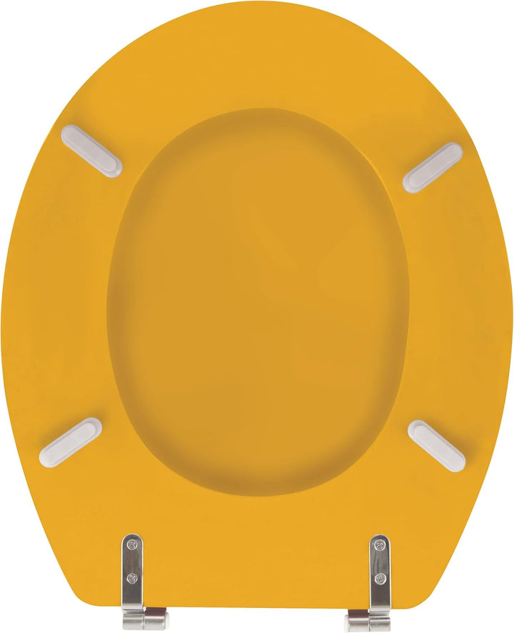 MSV - CLÉO MDF-WC-Sitz - Matte Safran-Oberfläche - Edelstahlscharniere - Modernes und langlebiges De