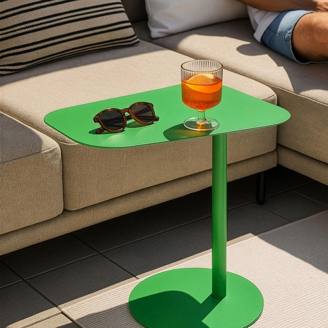 [en.casa] Beistelltisch Nastätten Gartentisch Couchtisch mit Metallgestell Sofatisch modernes Design