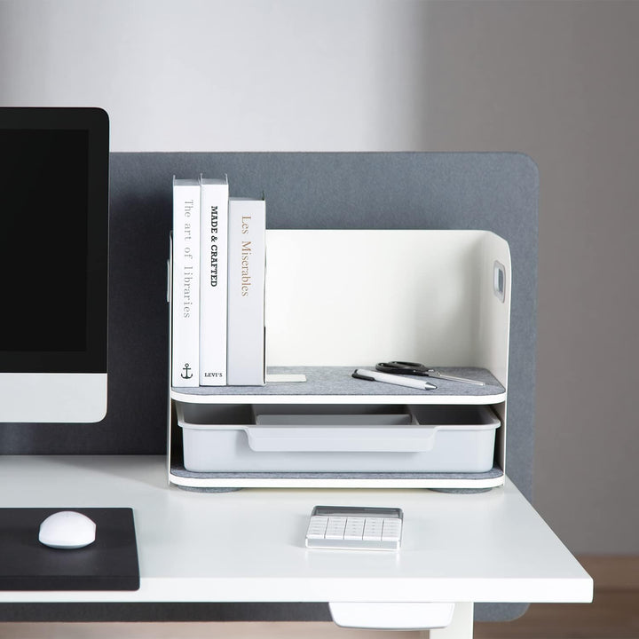 Ergo Office ER-440 Schreibtisch-Organizer mit Schublade und Buchstütze Organizer für Büroutensilien
