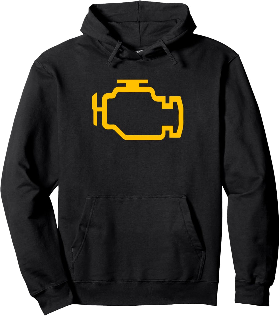 T-Shirt mit gelber Motorkontrollleuchte Pullover Hoodie