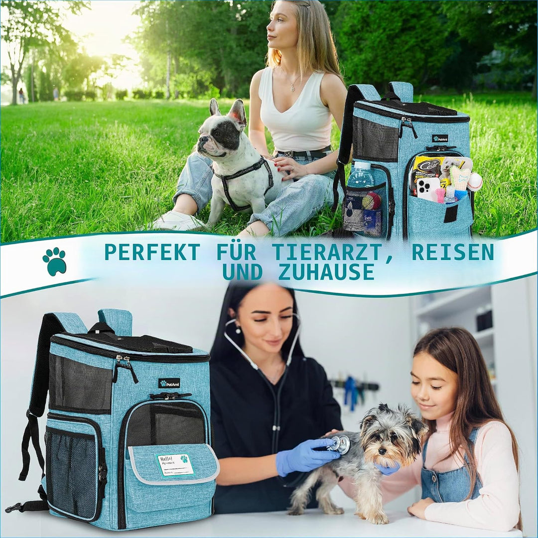 PetAmi Hunderucksack Träger, Fluggesellschaften zugelassene Katzenrucksäcke zum Tragen von kleinen,
