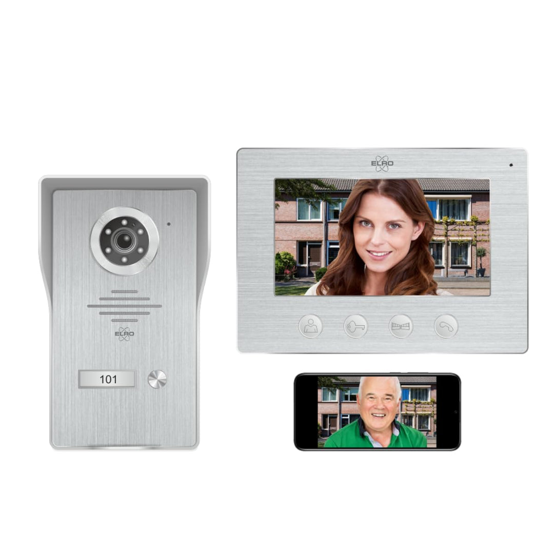 ELRO DV4000IP DV4000 Video Türsprechanlage, Grau, 1 Appartment Mit App 1 Appartment, Mit App 1 Appar